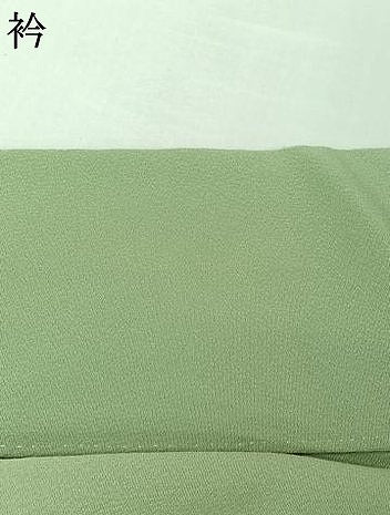 平和屋着物▽無地絵羽訪問着　単衣　風景人物地紋　若葉色　正絹　逸品　AABI6995jh