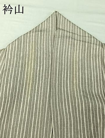 平和屋着物▽上質な小紋　単衣　縞　正絹　逸品　AABI6996jh