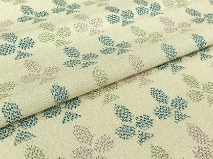 平和屋着物▽本塩沢　単衣　幾何学文様　正絹　逸品　AABI7001jh