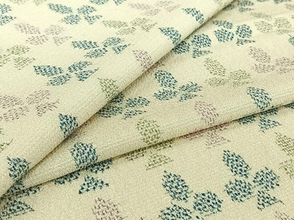 平和屋着物▽本塩沢　単衣　幾何学文様　正絹　逸品　AABI7001jh