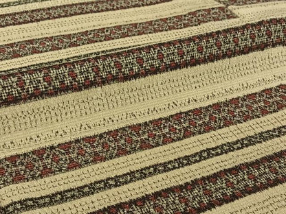 平和屋着物▽本塩沢　単衣　横段文　正絹　逸品　AABI7002jh