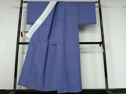 平和屋着物▽上質な色無地　単衣　藤納戸色　正絹　逸品　AABI7005jh
