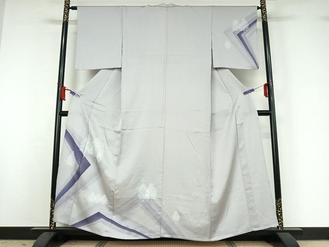 平和屋着物▽訪問着　単衣　樹林文　正絹　逸品　AABI7007jh
