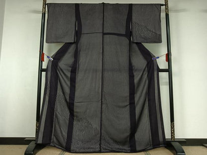 平和屋着物▽訪問着　無双　紗袷　紗×絽　網目文　正絹　逸品　AABI7008jh