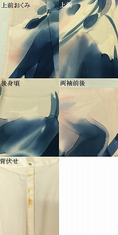 平和屋着物▽訪問着　単衣　霞文　正絹　逸品　AABI7010jh