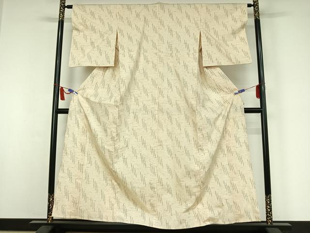 平和屋着物▽ぜんまい紬　単衣　絣柄　正絹　逸品　AABI7015jh