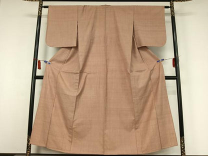 平和屋着物▽上質な紬　単衣　霞文　正絹　逸品　AABI7016jh