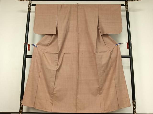 平和屋着物▽上質な紬　単衣　霞文　正絹　逸品　AABI7016jh