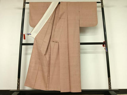 平和屋着物▽上質な紬　単衣　霞文　正絹　逸品　AABI7016jh