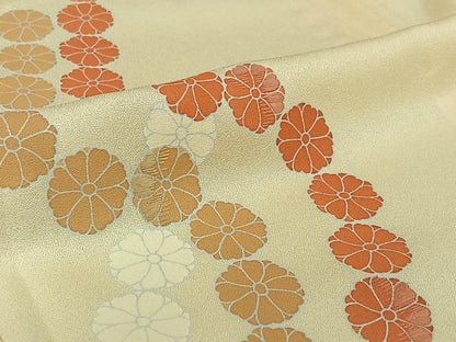 平和屋着物▽訪問着　単衣　刺繍　舞花文　正絹　逸品　AABI7017jh