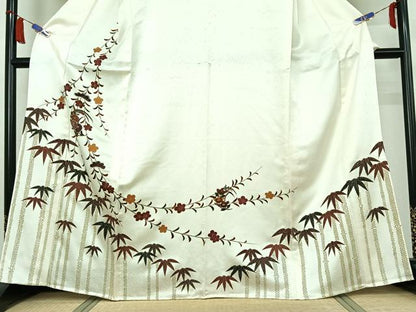 平和屋着物▽訪問着　単衣　松竹梅　金彩　正絹　逸品　AABI7022jh