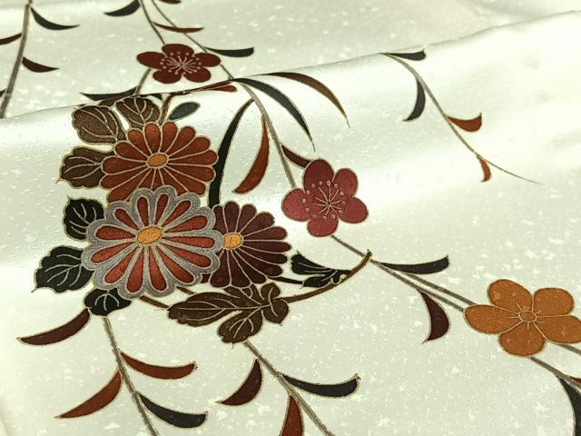 平和屋着物▽訪問着　単衣　松竹梅　金彩　正絹　逸品　AABI7022jh