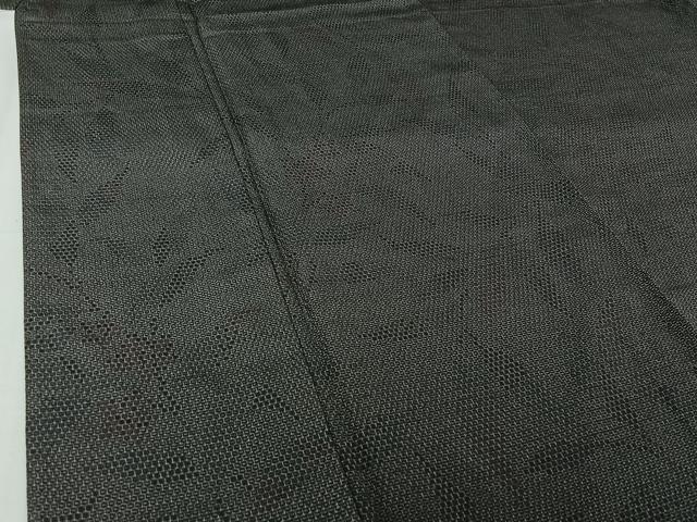 平和屋着物▽本塩沢　単衣　110亀甲　草花文　正絹　逸品　AABI7023jh