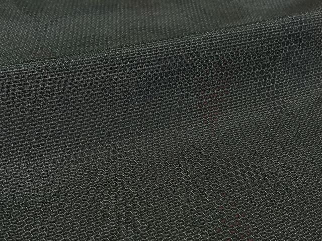 平和屋着物▽本塩沢　単衣　110亀甲　草花文　正絹　逸品　AABI7023jh