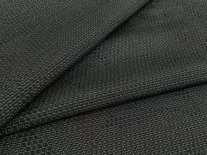平和屋着物▽本塩沢　単衣　110亀甲　草花文　正絹　逸品　AABI7023jh