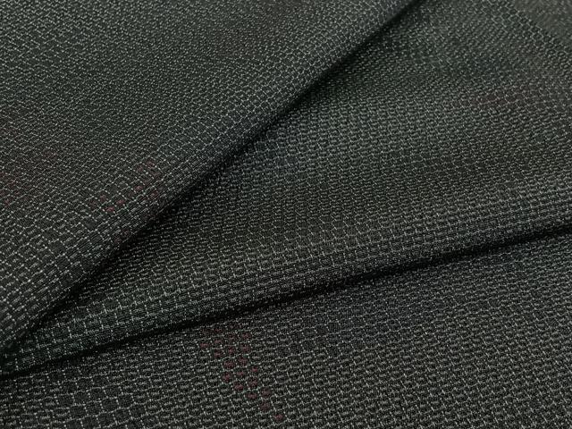 平和屋着物▽本塩沢　単衣　110亀甲　草花文　正絹　逸品　AABI7023jh