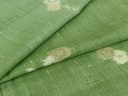 平和屋着物▽上質な紬　単衣　枝花文　正絹　逸品　AABI7024jh