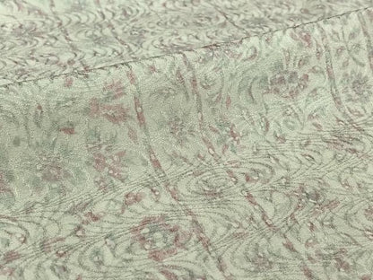 平和屋着物▽上質な小紋　単衣　流水花文　正絹　逸品　AABI7027jh