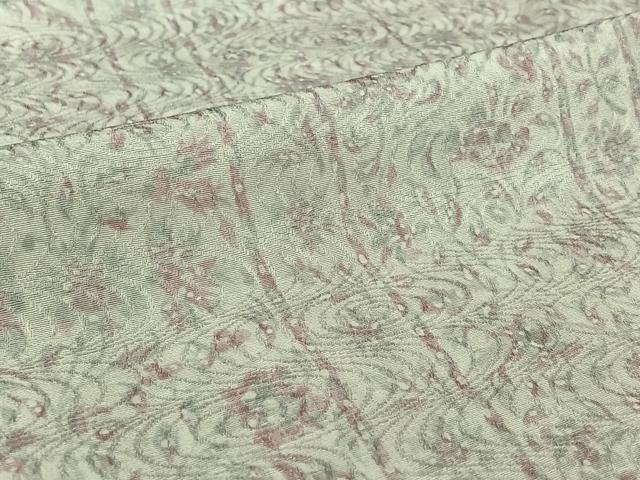 平和屋着物▽上質な小紋　単衣　流水花文　正絹　逸品　AABI7027jh