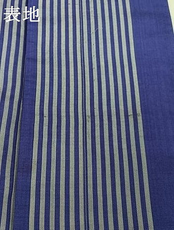 平和屋着物▽アンティーク　大正ロマン　紬　単衣　縞　正絹　逸品　AABI7028jh