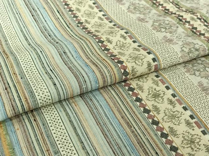 平和屋着物▽上質な紬　単衣　花間道　正絹　逸品　AABI7029jh