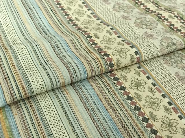 平和屋着物▽上質な紬　単衣　花間道　正絹　逸品　AABI7029jh