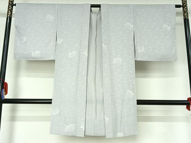 平和屋着物▽長羽織　スリーシーズン　春夏秋　塵除け　源氏香　銀彩　正絹　逸品　AABI7031jh