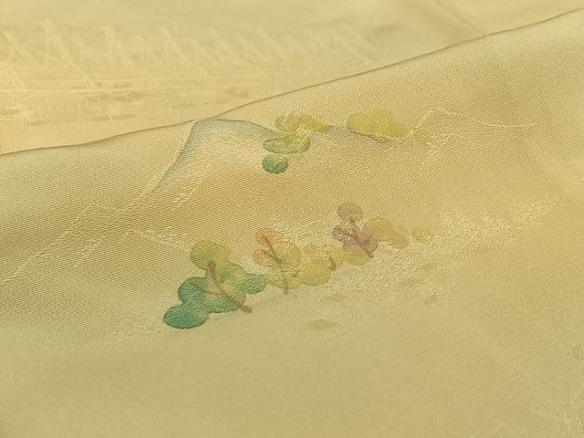 平和屋着物▽上質な小紋　単衣　地紋起こし　風景文　暈し染め　正絹　逸品　AABI7033jh