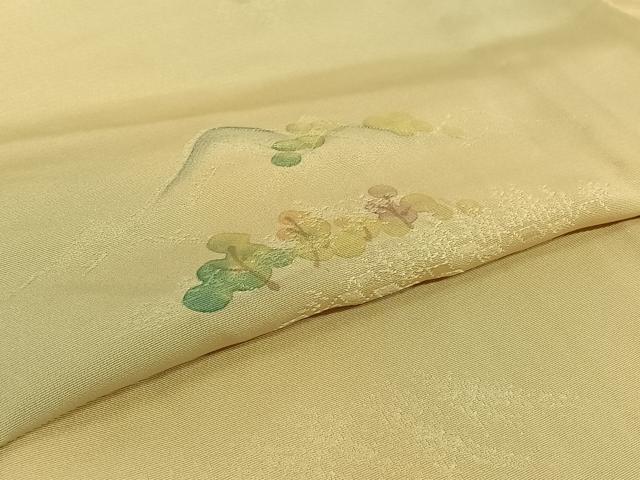 平和屋着物▽上質な小紋　単衣　地紋起こし　風景文　暈し染め　正絹　逸品　AABI7033jh