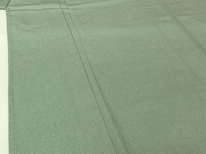 平和屋着物▽お召　単衣　湊鼠色　正絹　逸品　AABI7037jh