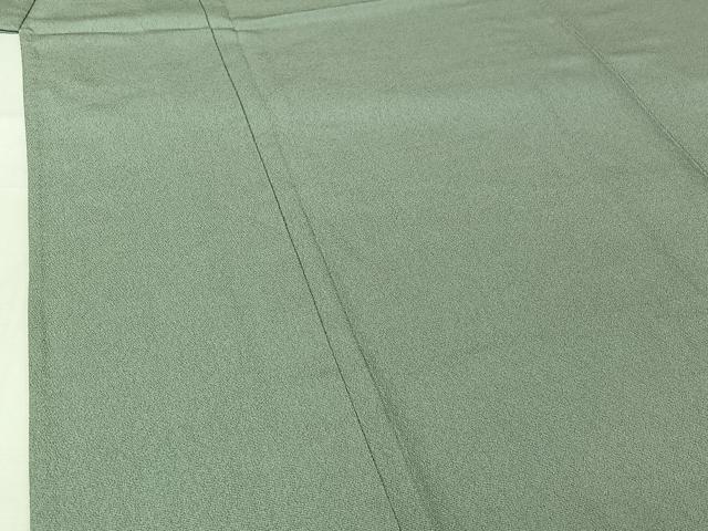 平和屋着物▽お召　単衣　湊鼠色　正絹　逸品　AABI7037jh