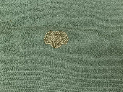 平和屋着物▽お召　単衣　湊鼠色　正絹　逸品　AABI7037jh