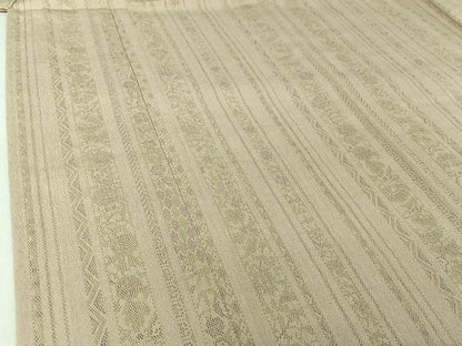 平和屋着物▽本塩沢　単衣　吉祥花間道　証紙付き　正絹　逸品　AABI7038jh