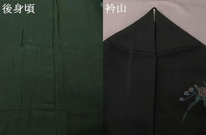 平和屋着物▽訪問着　単衣　草花文　金彩　正絹　逸品　AABI7039jh