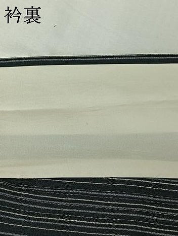平和屋着物▽お召　単衣　縞　正絹　逸品　AABI7043jh