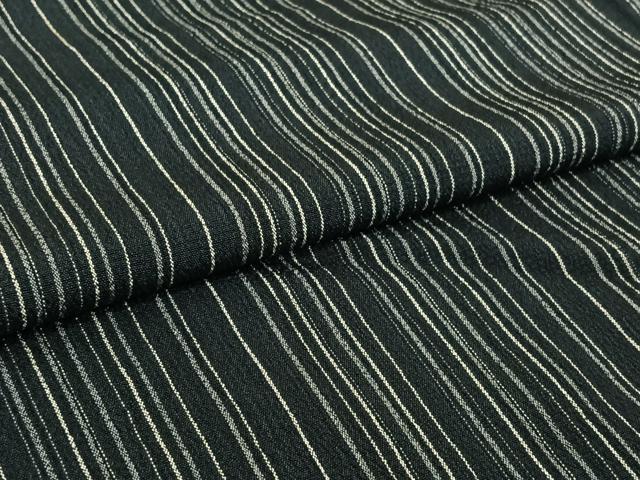 平和屋着物▽お召　単衣　縞　正絹　逸品　AABI7043jh