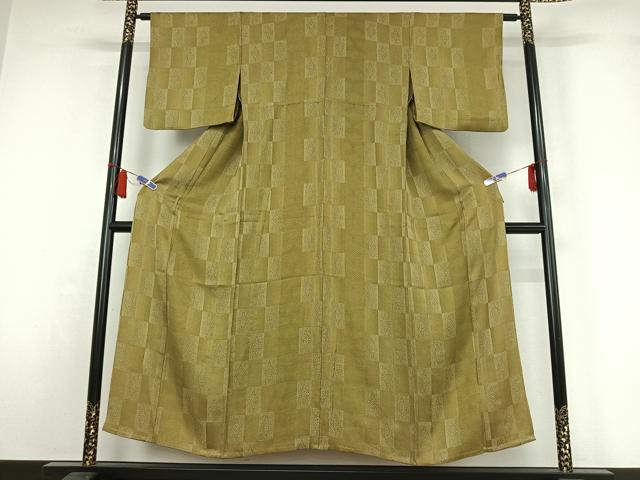平和屋着物▽上質な小紋　単衣　正倉院花文　正絹　逸品　AABI7044jh