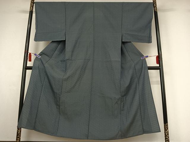 平和屋着物▽男性　お召　単衣　変わり縞　正絹　逸品　AABI7052jh