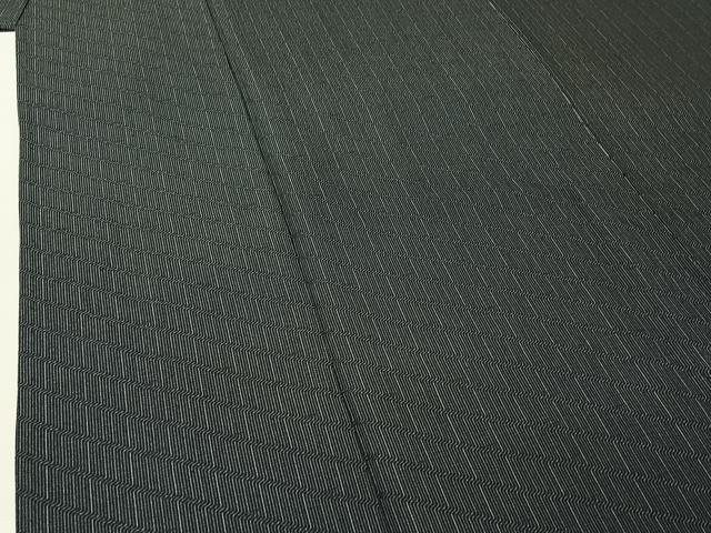 平和屋着物▽男性　お召　単衣　変わり縞　正絹　逸品　AABI7052jh