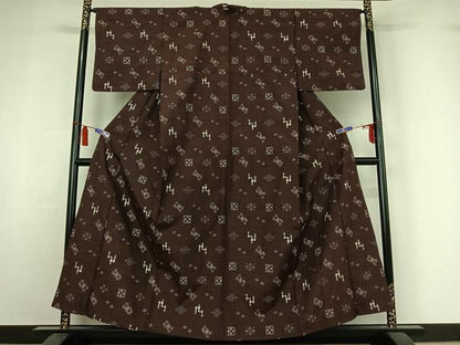 平和屋着物▽本場琉球絣　単衣　正絹　逸品　AABI7055jh