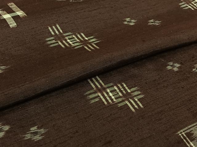 平和屋着物▽本場琉球絣　単衣　正絹　逸品　AABI7055jh