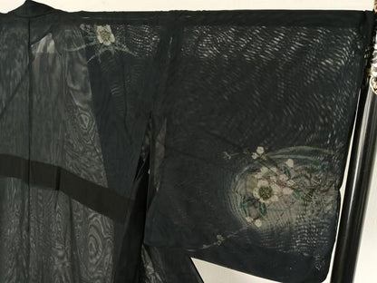 平和屋着物▽訪問着　無双　紗袷　紗×紗　草花文　暈し染め　金彩　正絹　逸品　AABI7060jh