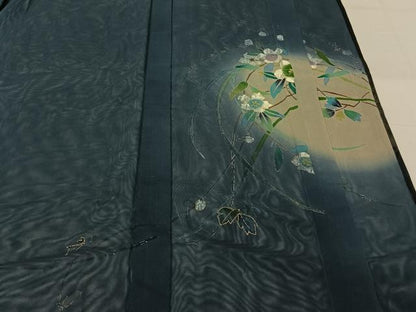 平和屋着物▽訪問着　無双　紗袷　紗×紗　草花文　暈し染め　金彩　正絹　逸品　AABI7060jh