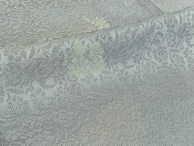 平和屋着物▽上質な小紋　単衣　草花文　正絹　逸品　AABI7066jh