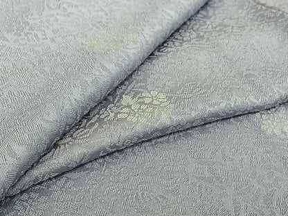平和屋着物▽上質な小紋　単衣　草花文　正絹　逸品　AABI7066jh