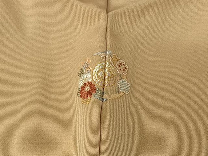 平和屋着物▽訪問着　単衣　竹屋町刺繍　花蝶文　金糸　正絹　逸品　AABI7068jh