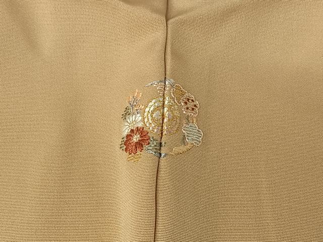 平和屋着物▽訪問着　単衣　竹屋町刺繍　花蝶文　金糸　正絹　逸品　AABI7068jh