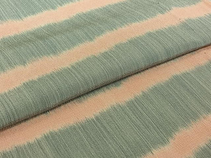 平和屋着物▽お召　単衣　横段文　正絹　逸品　AABI7073jh