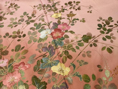 平和屋着物●訪問着　刺繍　草花文　暈し染め　金彩　正絹　逸品　AABI7081ck