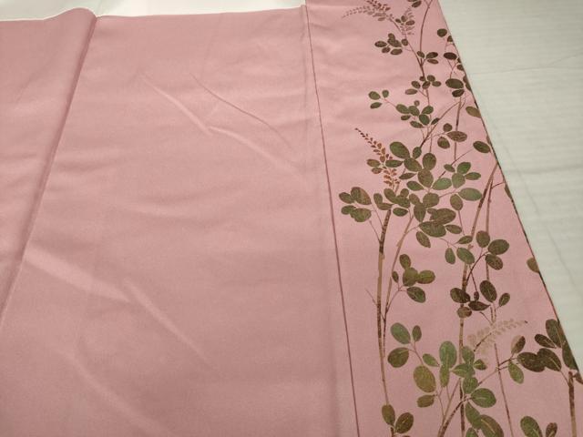 平和屋着物●訪問着　刺繍　草花文　暈し染め　金彩　正絹　逸品　AABI7081ck